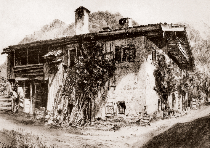  Adolpyh Von Menzel —— 霍夫加斯泰因的农舍